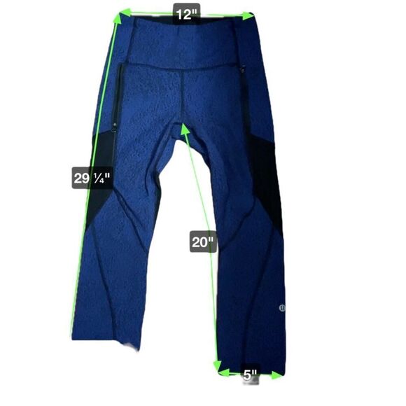 Lululemon Rush Hour High-Rise Crop Women's Size 6 Blue Black Stretch Breathable - Picture 9 of 9